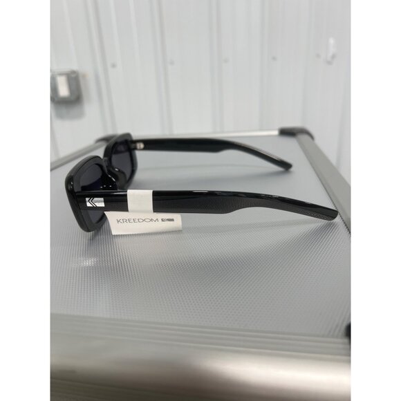 Kreedom Polarized Sunglasses Rectangular Frame UV Protection Black Fashion NEW - Picture 3 of 6